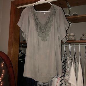 tie neck lace top